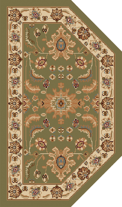 Ginkgo modernbungalow Green Oriental Area Rug 2x3 Hearth Persian Ivory 3206 Actual 23" x 39