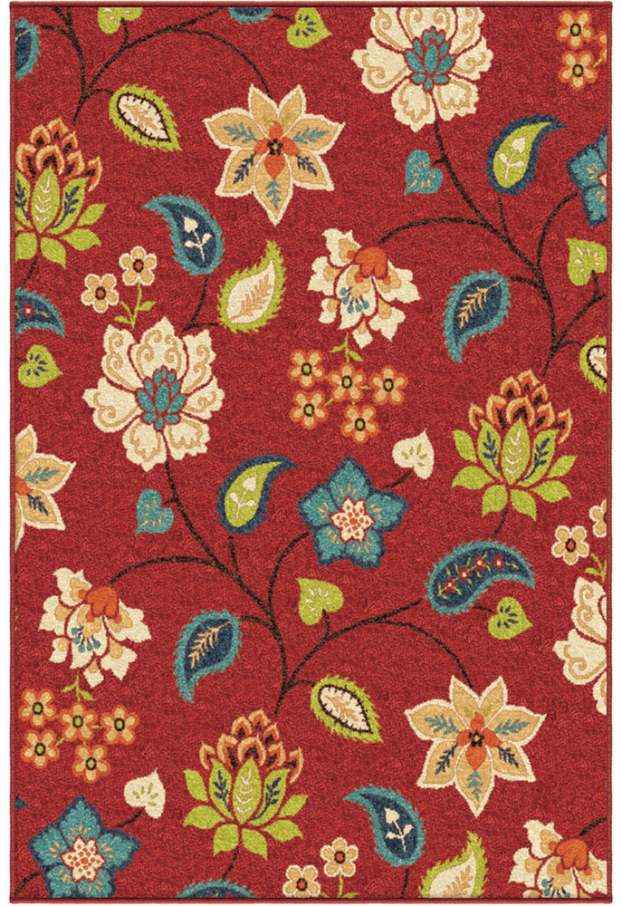 Red Vines Petals Paisley Outdoor Contemporary Area Rug Floral 2313 eBay