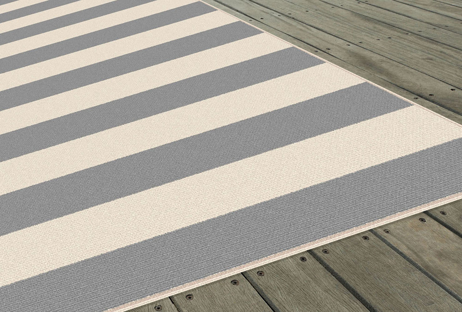 Garden City Gray Transitional Casual Lines Outdoor Striped GCT1005 Area