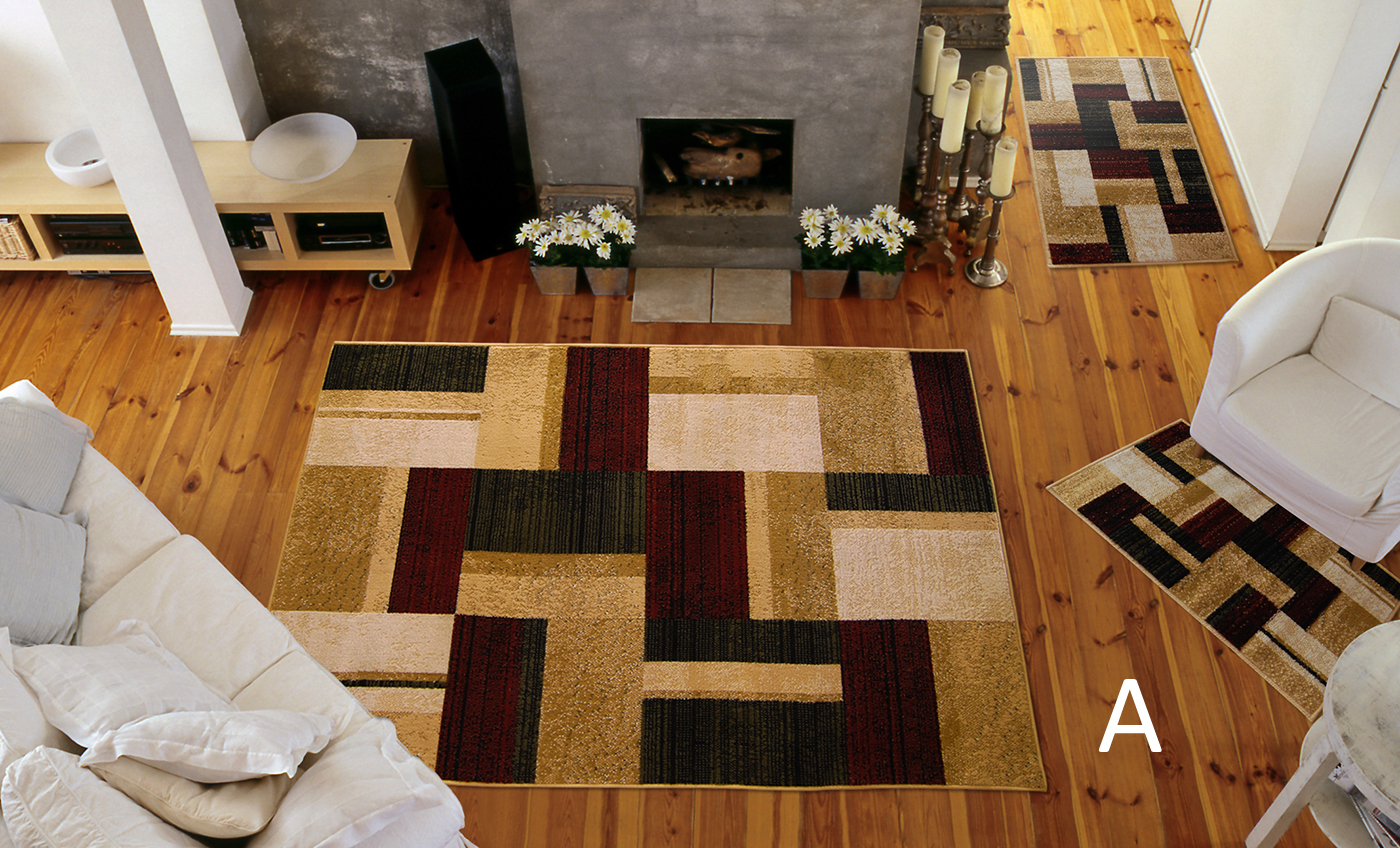 3 Piece Set Modern or Traditional Area Rugs Scatter Throw Carpet Mat