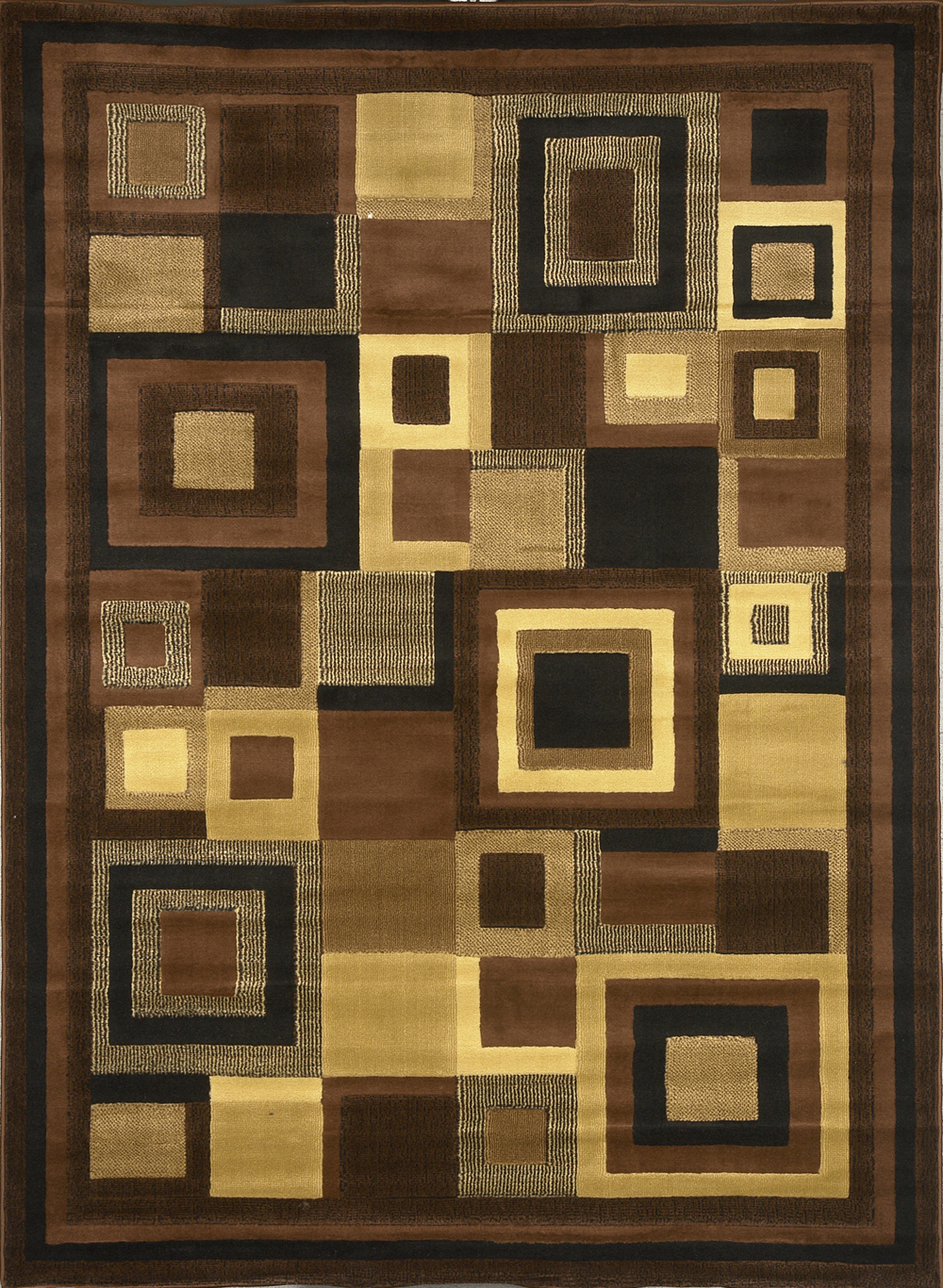 Squares Blocks Contemporary Brown 8x11 Area Rug New Actual 7' 10" x