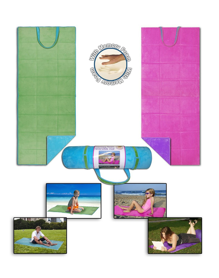 Reversible-Memory-Foam-Microfiber-Beach-Blanket-Picnic-Mat-Actual-20-034-x-78-034
