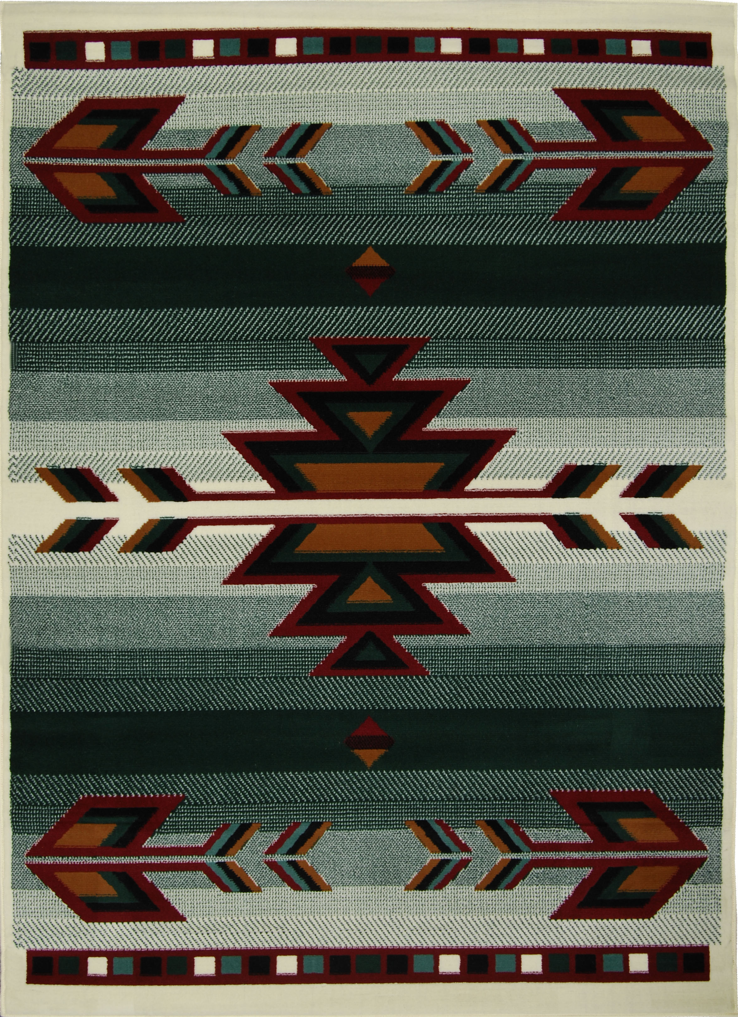 Southwestern Modern Area Rug 6x8 Green Rustic Lodge Actual 5' 3" x 7' 5" eBay