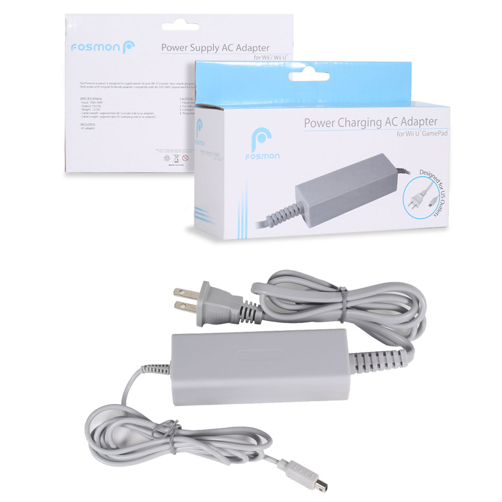 New AC Power Adapter Supply Cord Cable For Nintendo Wii U Gamepad