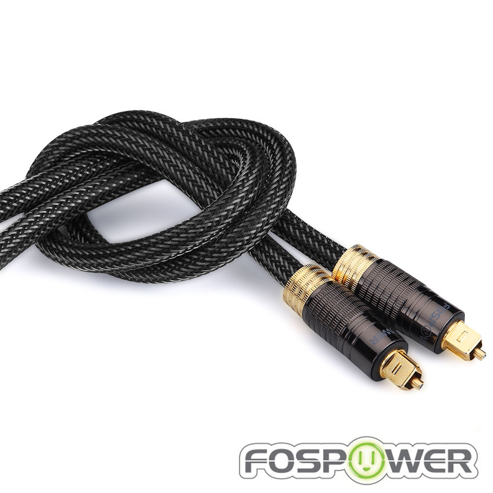FosPower 10FT Braided Toslink Digital Optical Audio Cable For PS4 PS3