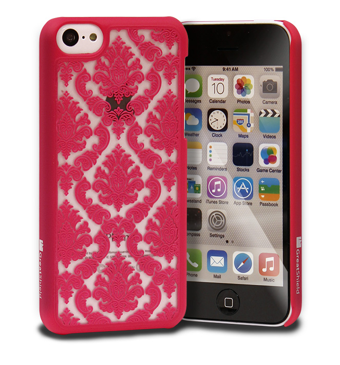Damask Vintage Pattern Rubberized Protector Hard Case For Apple iPhone