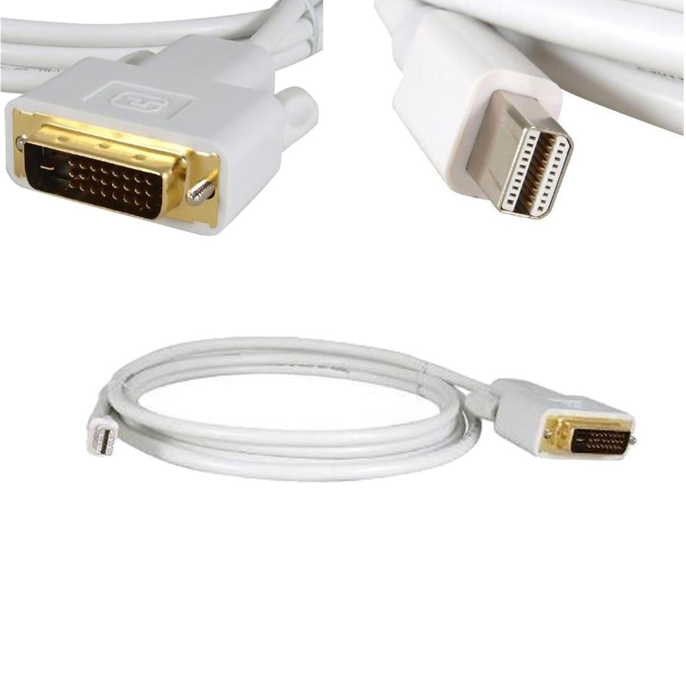 6FT ThunderBolt Mini Display Port to DVID Single Link Adapter for