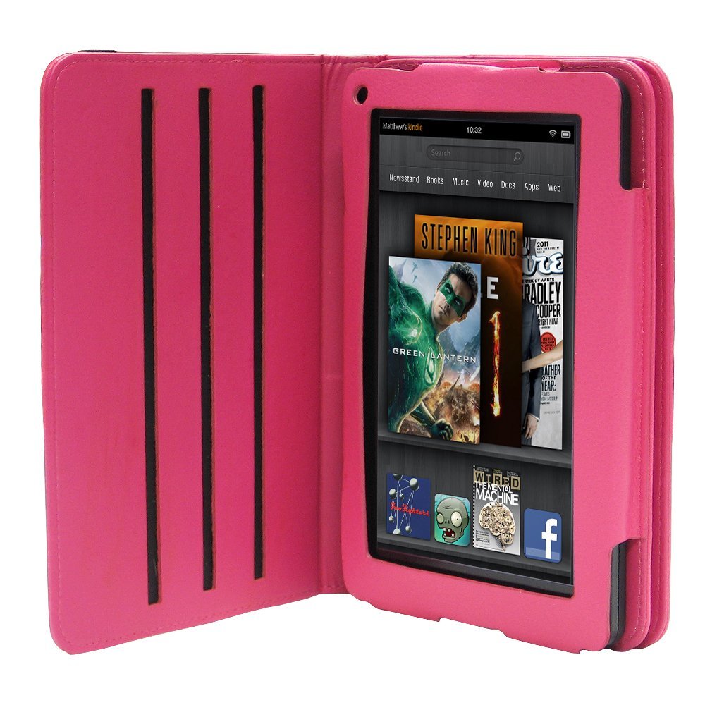 Fosmon Rotating Leather Case Cover for Amazon Kindle Fire 7" Tablet (Hot Pink) eBay