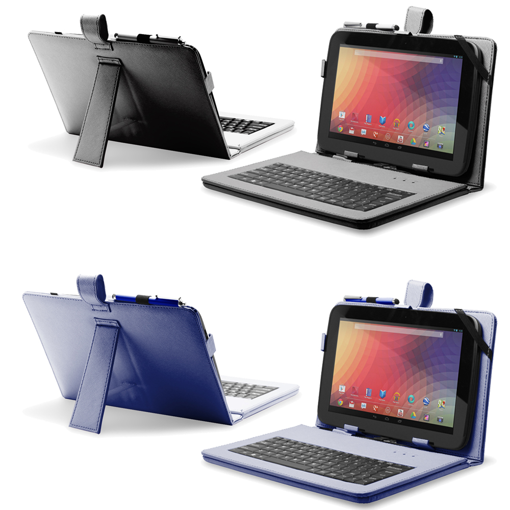 10 10.1 10.2 Inch Leather USB Keyboard Case Cover for Android Tablet PC