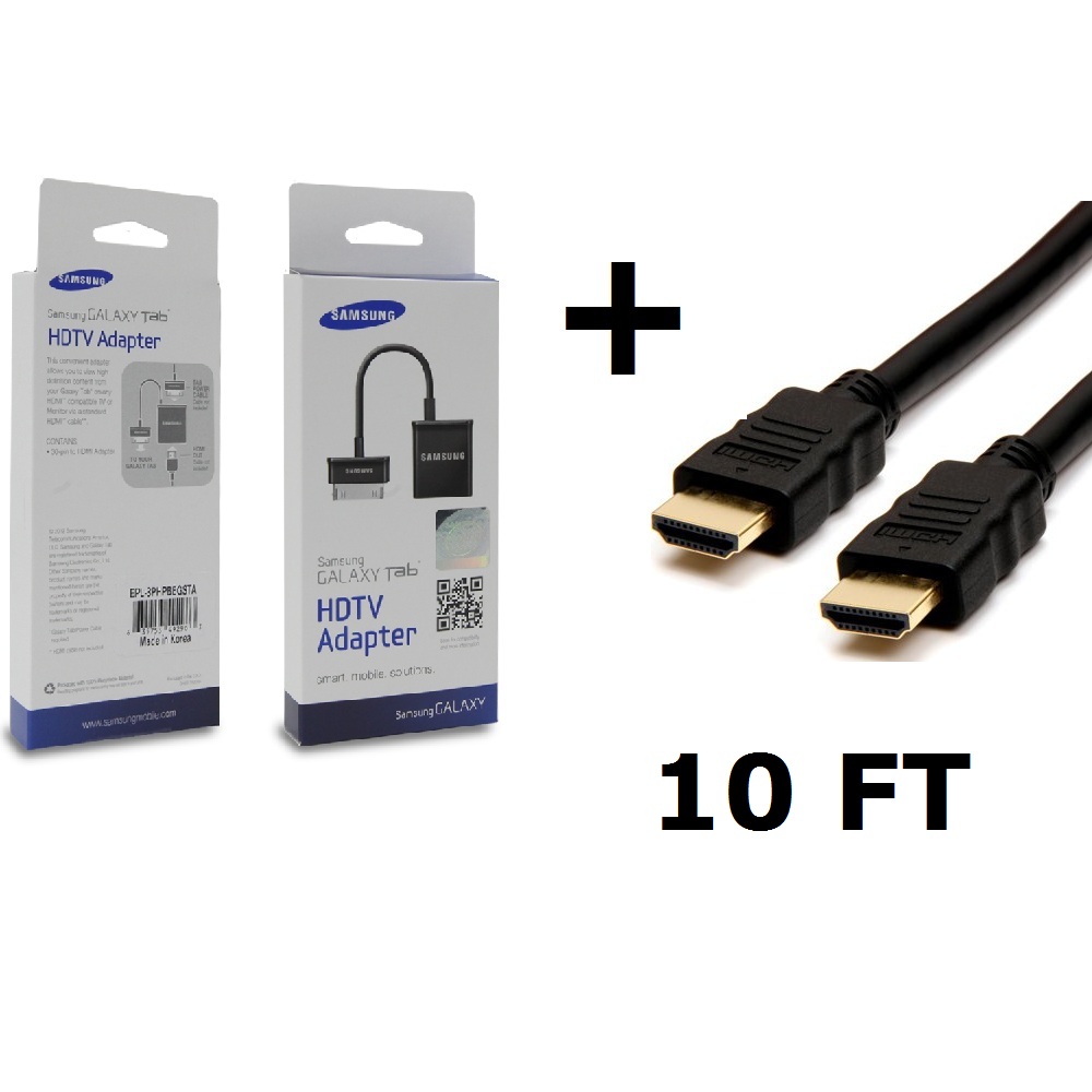 Samsung HDTV Adapter for Samsung Galaxy Tab 10 1 7 Plus 10ft HDMI Cable