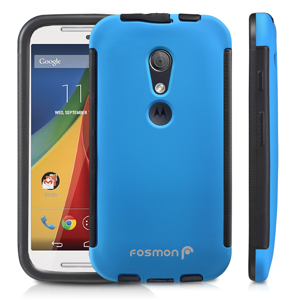 New For Motorola Moto G 2nd Gen Hybrid TPU Case Cover Built-In Screen Protector - Imagen 7 de 12