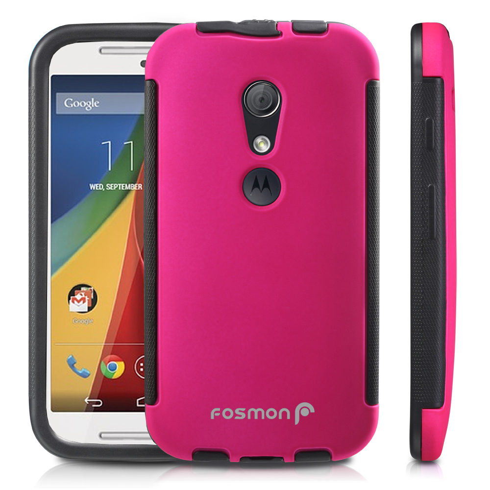 New For Motorola Moto G 2nd Gen Hybrid TPU Case Cover Built-In Screen Protector - Imagen 10 de 12
