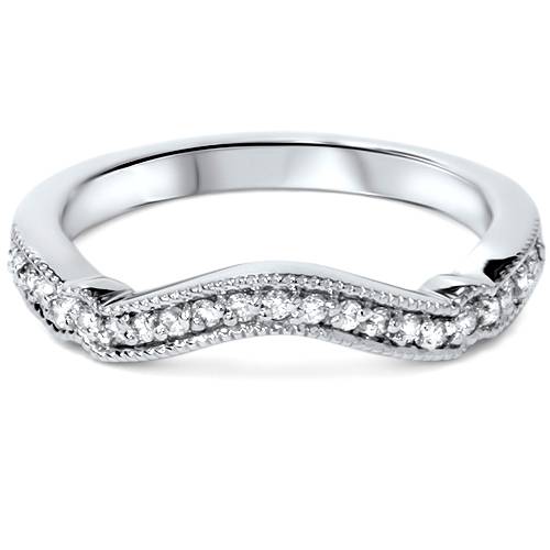 1/6ct Curved Diamond Wedding Ring Engament Enhancer 950 Platinum eBay