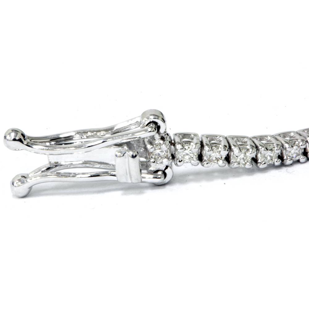 G SI 1ct Lab Created Diamond Tennis Bracelet 18K White Gold 7" Double