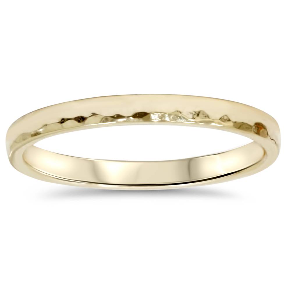 2mm Hammered 14K Yellow Gold Band eBay
