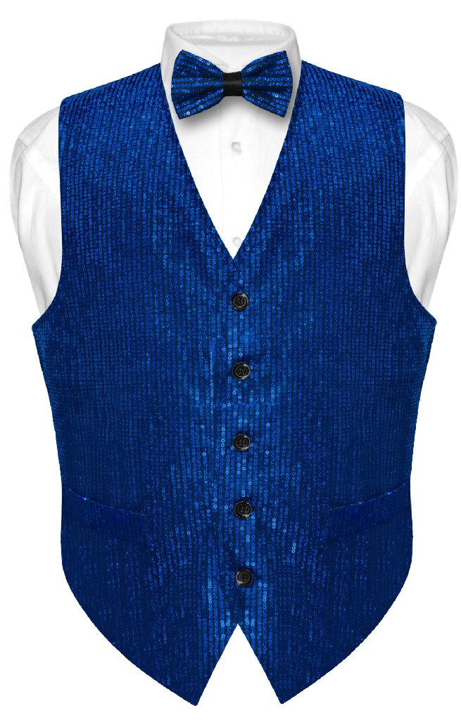 mens sequin vest and bow tie