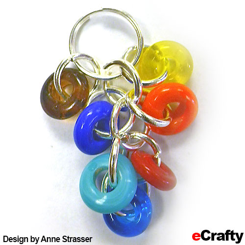 A completed chain maille earring dangle made with 1519 mini glass donuts and jump rings from eCrafty.com A completed chain maille earring dangle made with 1519 mini glass donuts and jump rings from eCrafty.com
