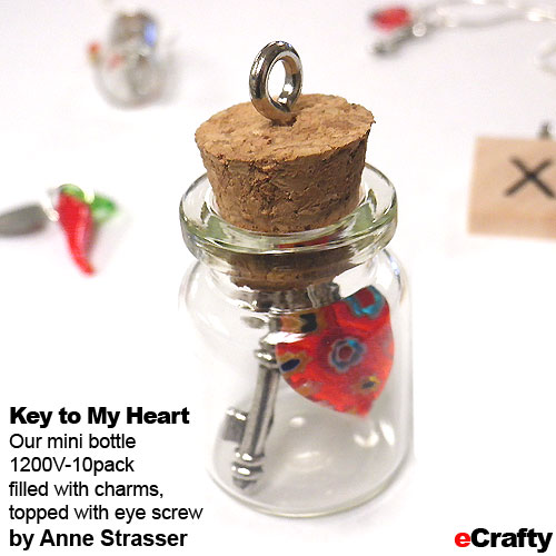 Bottle craft, Tiny Bottle Charm, Mini Bottle Art