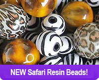 Jungle Print Resin Beads