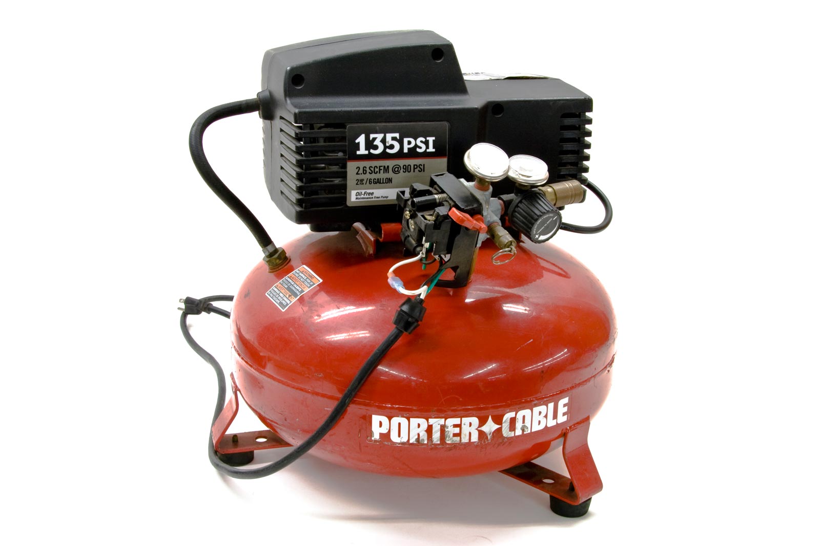 Porter Cable Air Compressor Model CFFN250N 2hp 135psi 6 Gallon Tank eBay