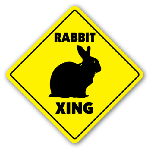 rabbit crossing sign bunny xing cage pet lover gift hare rabbit crossing sign bunny xing cage pet lover gift hare