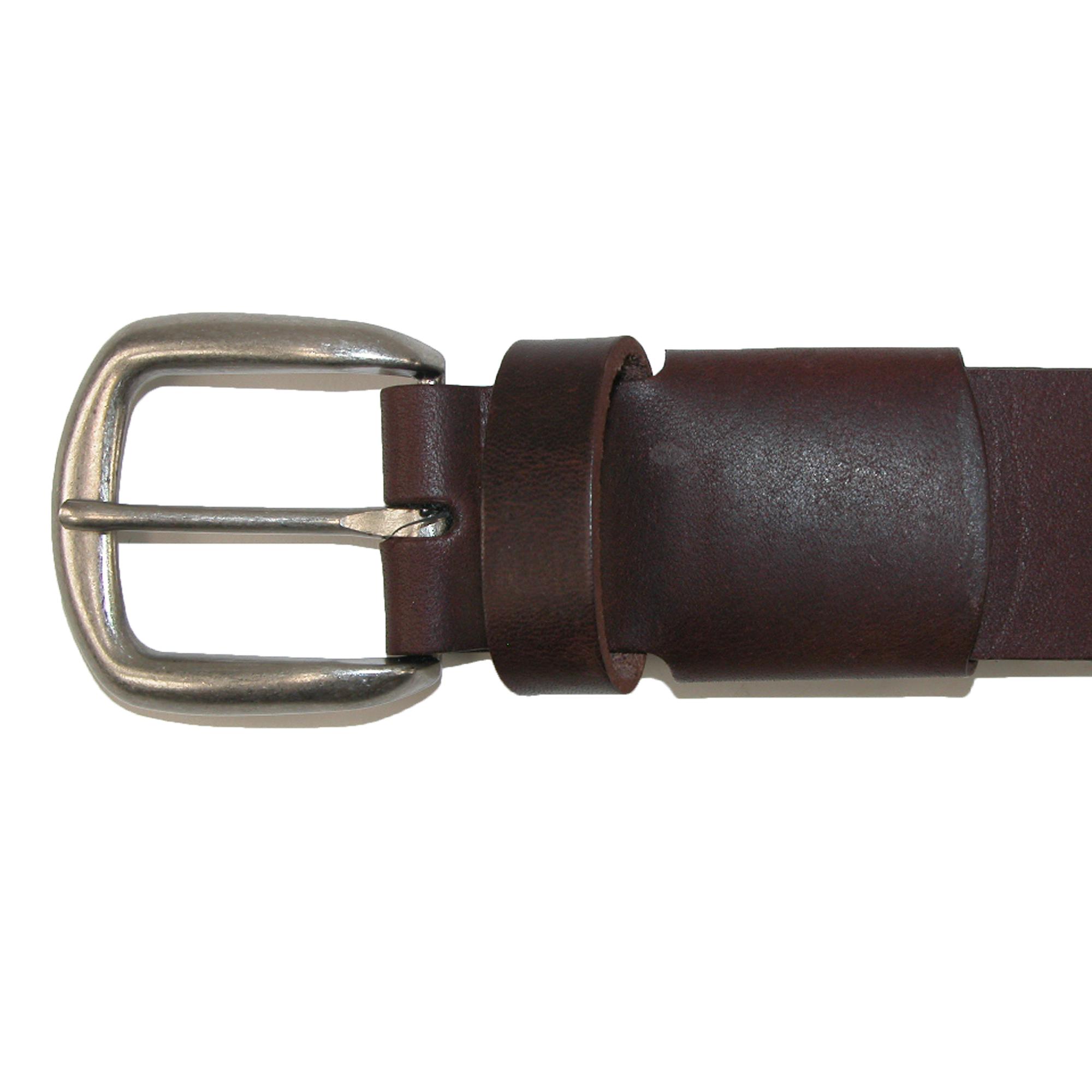 New Boston Leather Men/'s Leather Bridle Belt with Hidden Stretch Elastic