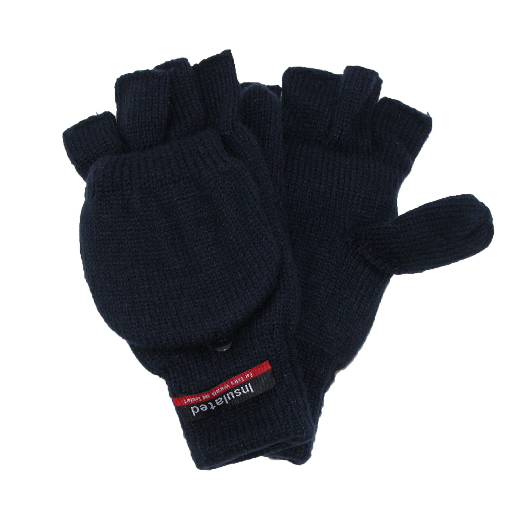 CTM Men's Knit Flip Top Thinsulate Lined Gloves