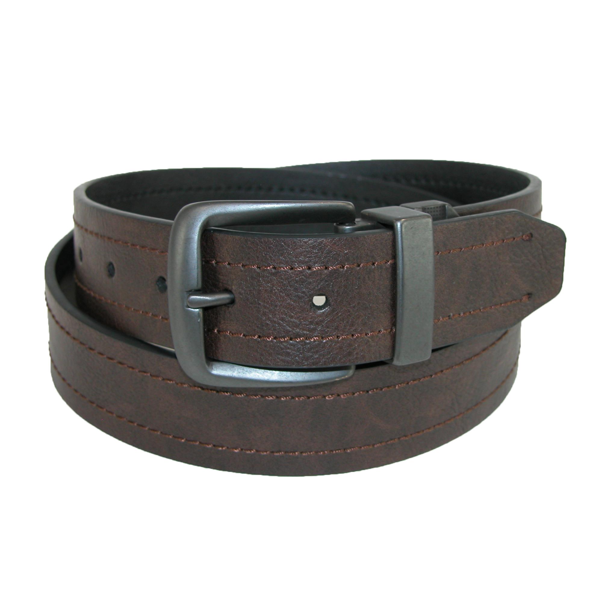 Dickies Men's 38mm Reversible Cut Edge Belt with Gunmetal Buckle