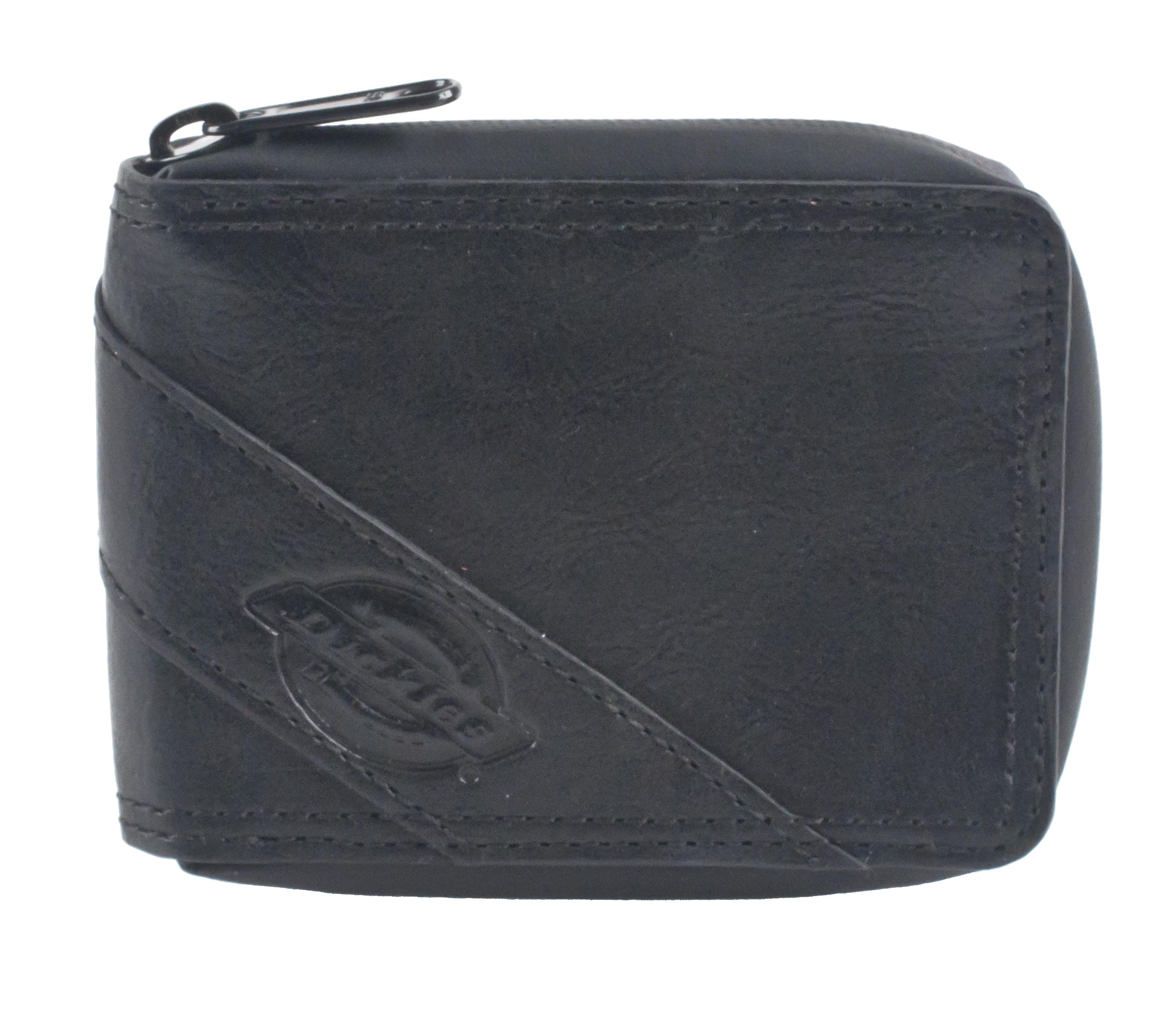 Dickies Men's Leather Slimfold Zip-Around Wallet