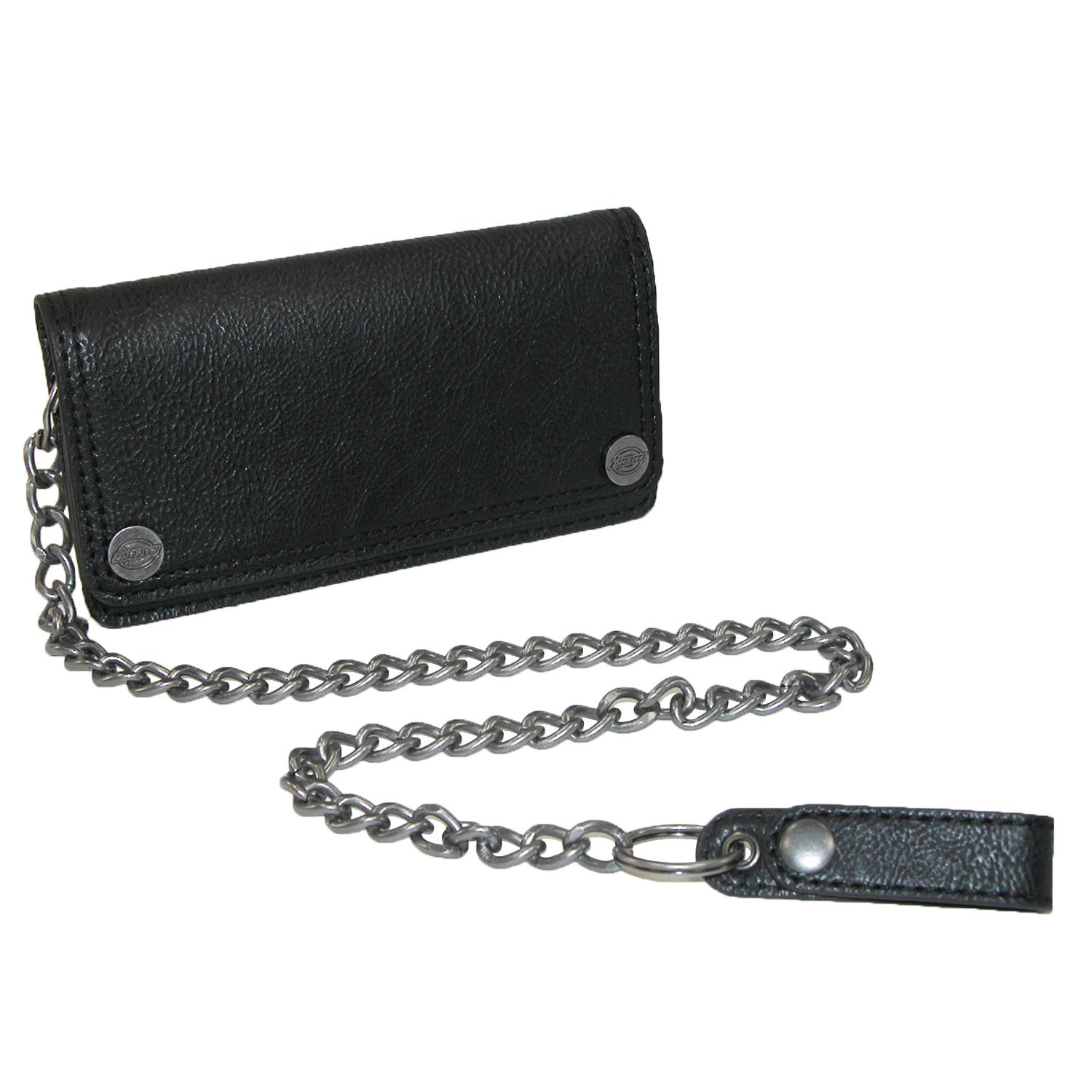 Dickies Men's Leather Trucker Chain Wallet with Snaps
