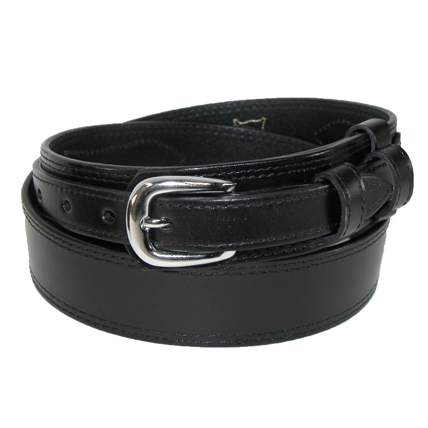 CTM Men's Big & Tall Leather Removable Buckle Ranger Belt
