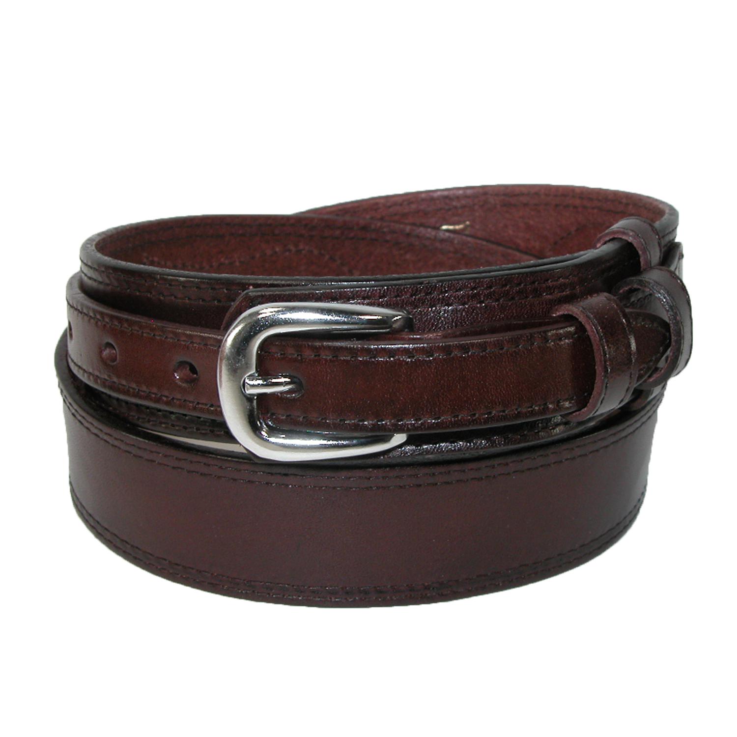 CTM Men's Leather Removable Buckle Ranger Belt