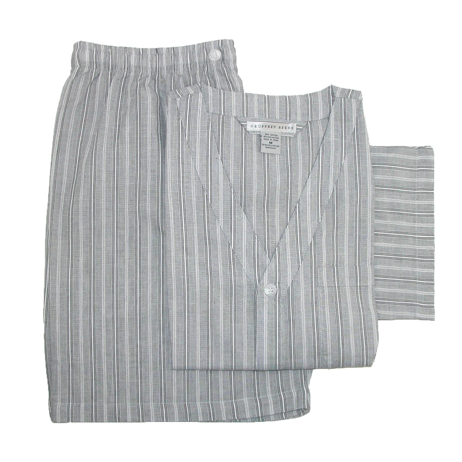 Geoffrey Beene Men's Broadcloth Short Sleeve Short Leg Pajama Set