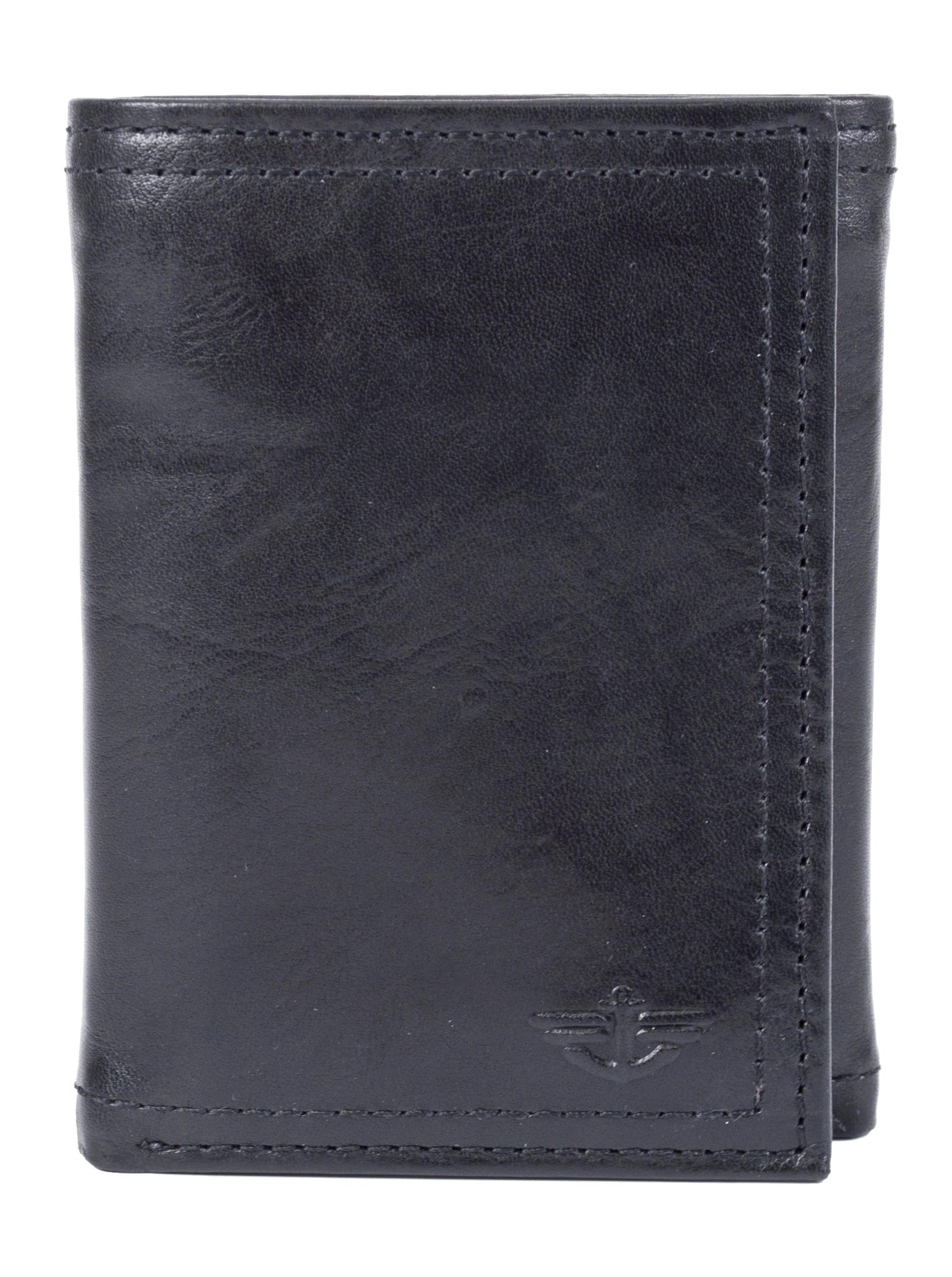 Dockers Men's Leather Interior Zipper Trifold Wallet