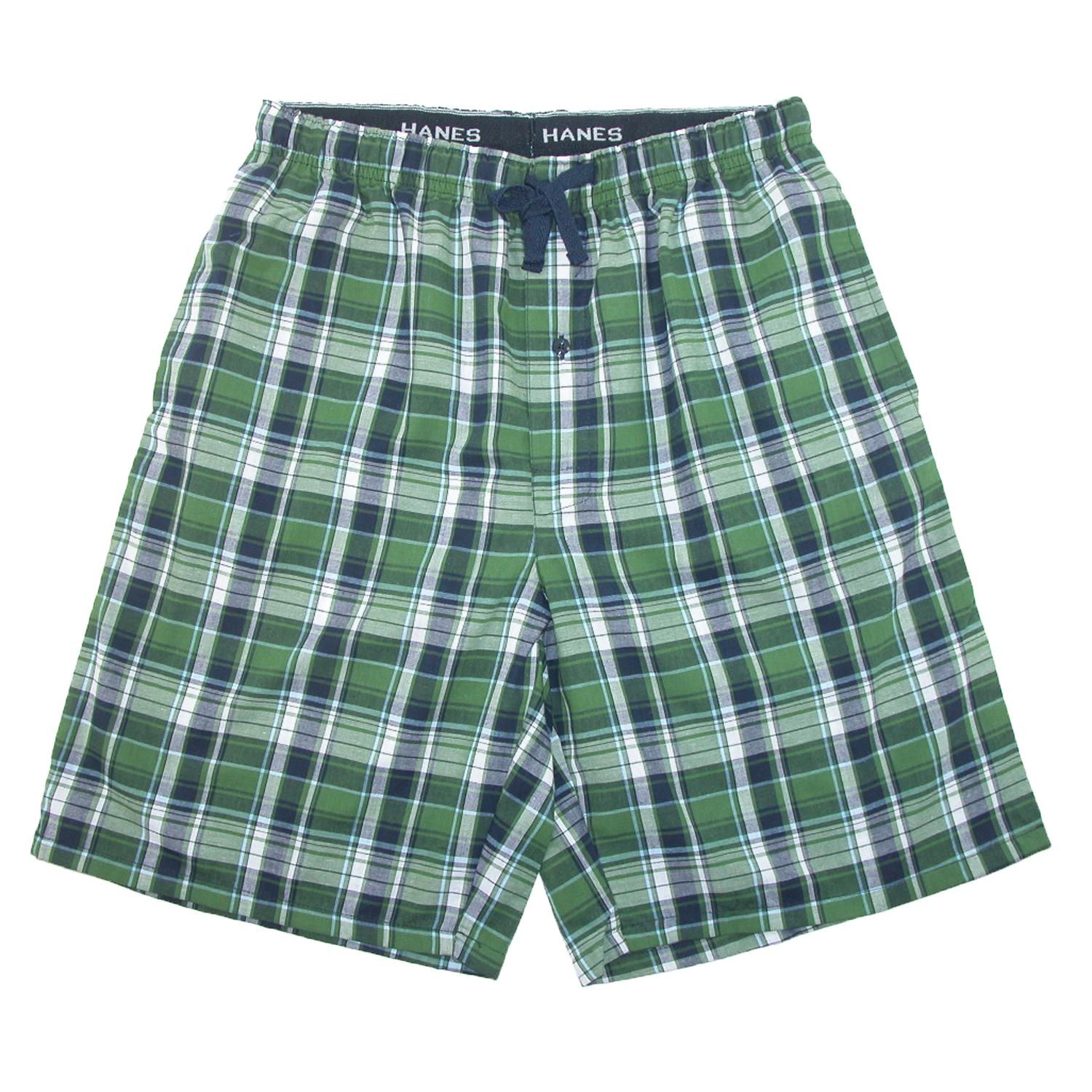 New Hanes Mens Cotton Madras Drawstring Sleep Pajama Shorts eBay
