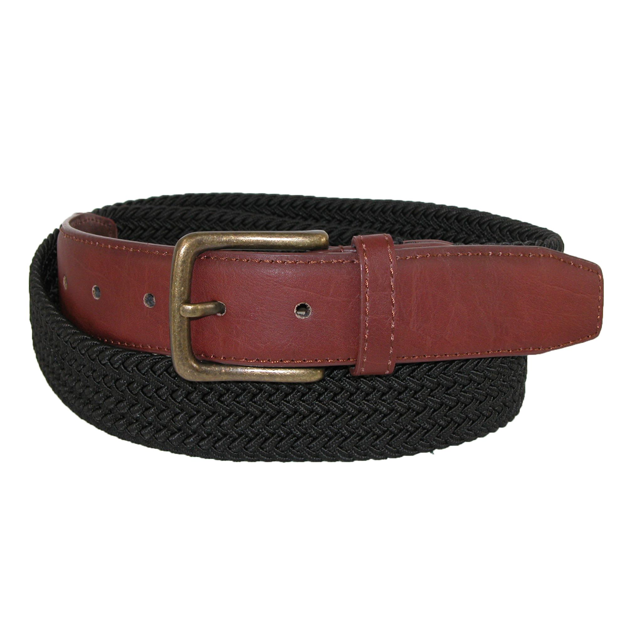 CTM Men's Elastic Braided 1 1/4 Inch Golf Belt