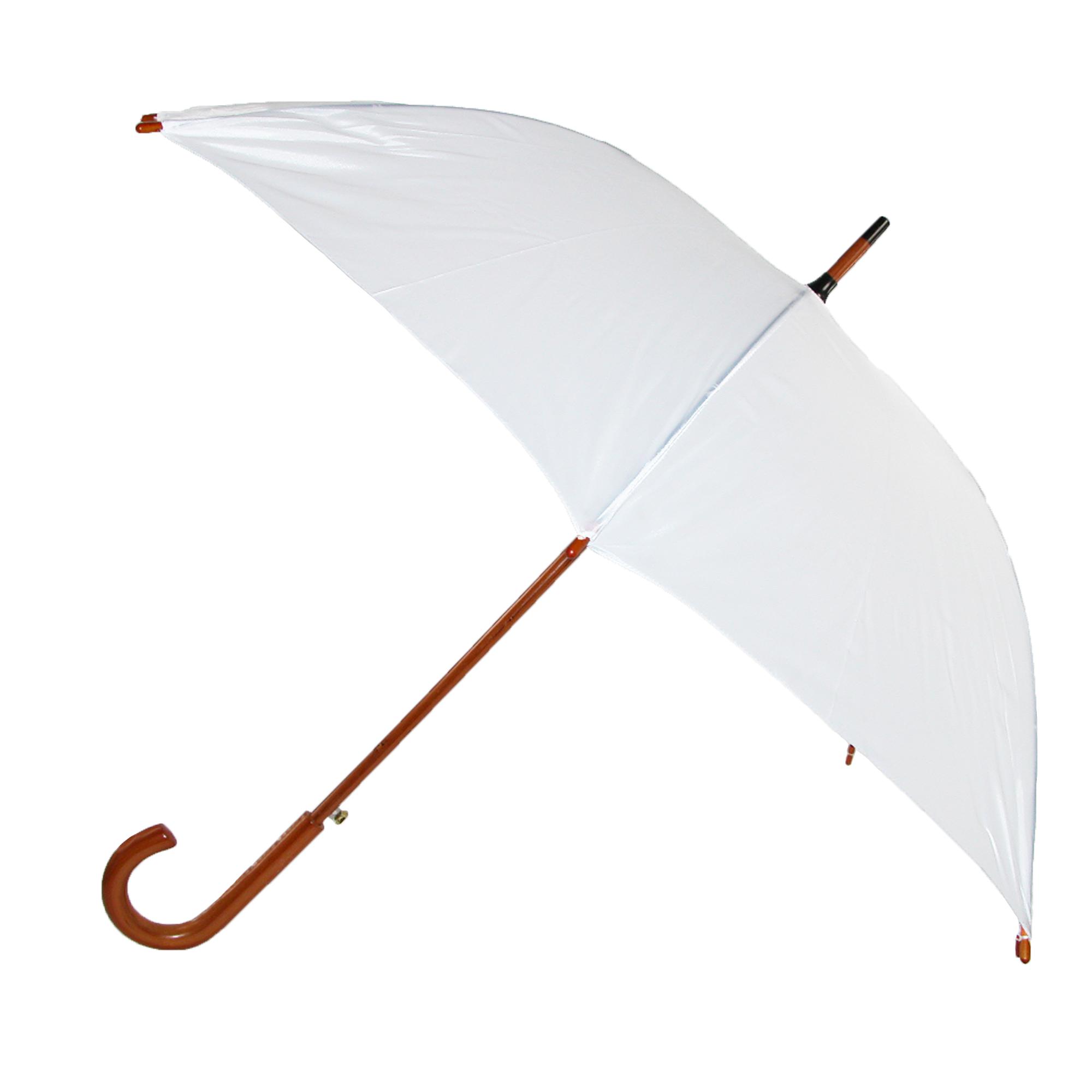 iRain Women's White Auto Open Wood Handle Wedding Umbrella iRain Women's White Auto Open Wood Handle Wedding Umbrella