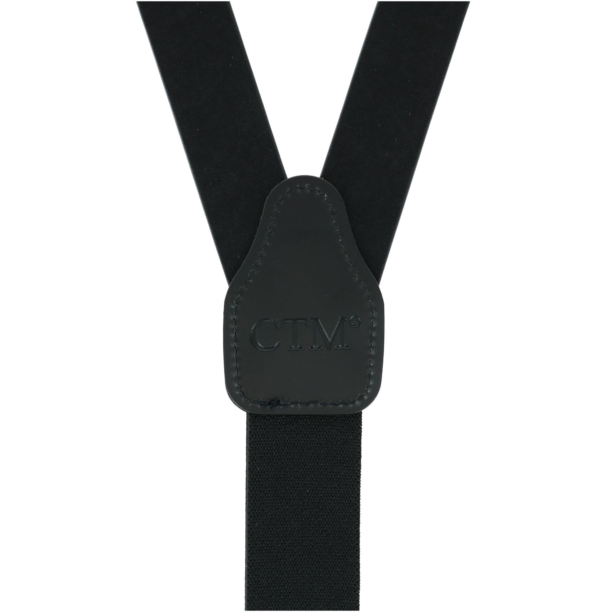 New CTM Men/'s Coated Leather Buckle Strap Suspenders with Metal Swivel Hook Ends
