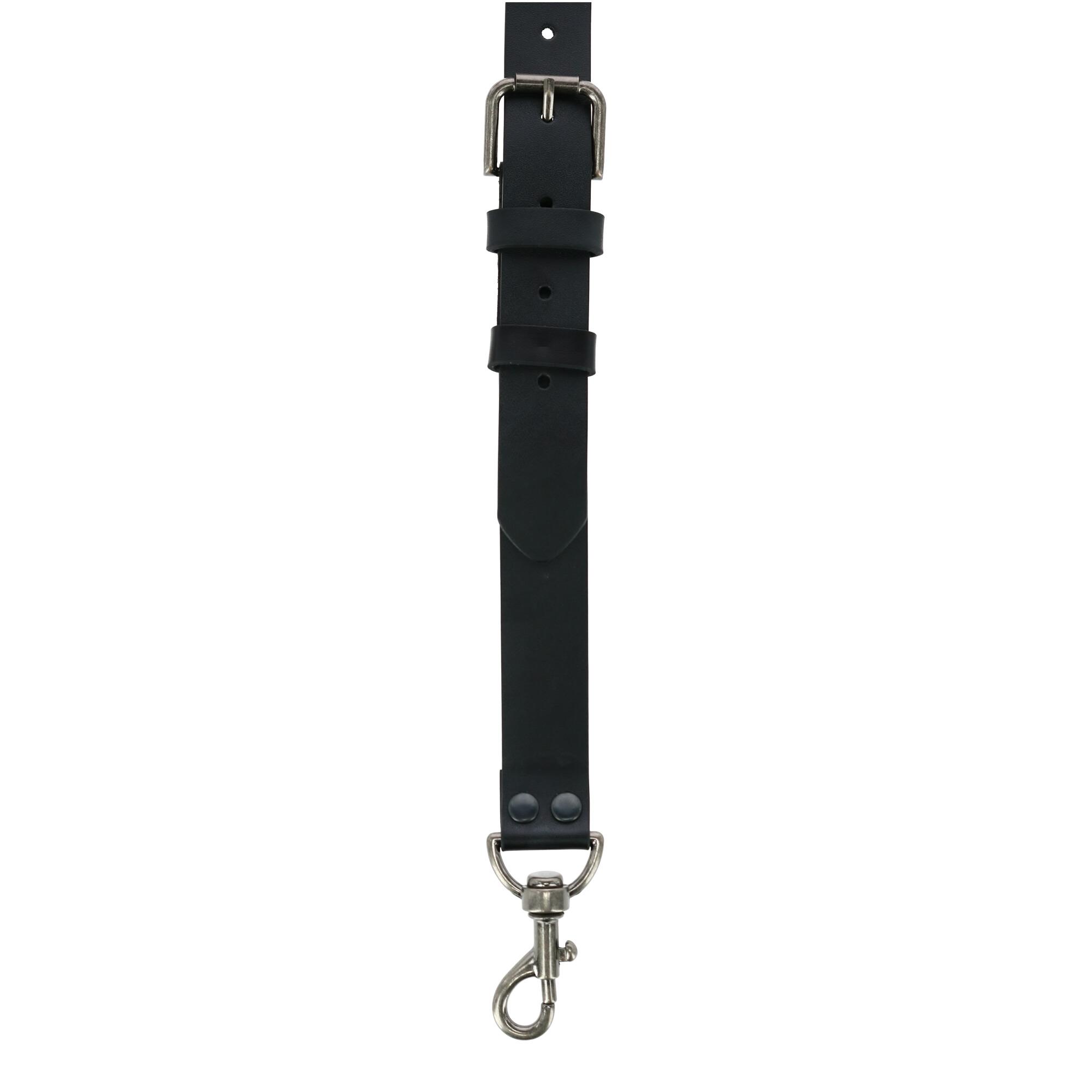 New CTM Men/'s Coated Leather Buckle Strap Suspenders with Metal Swivel Hook Ends