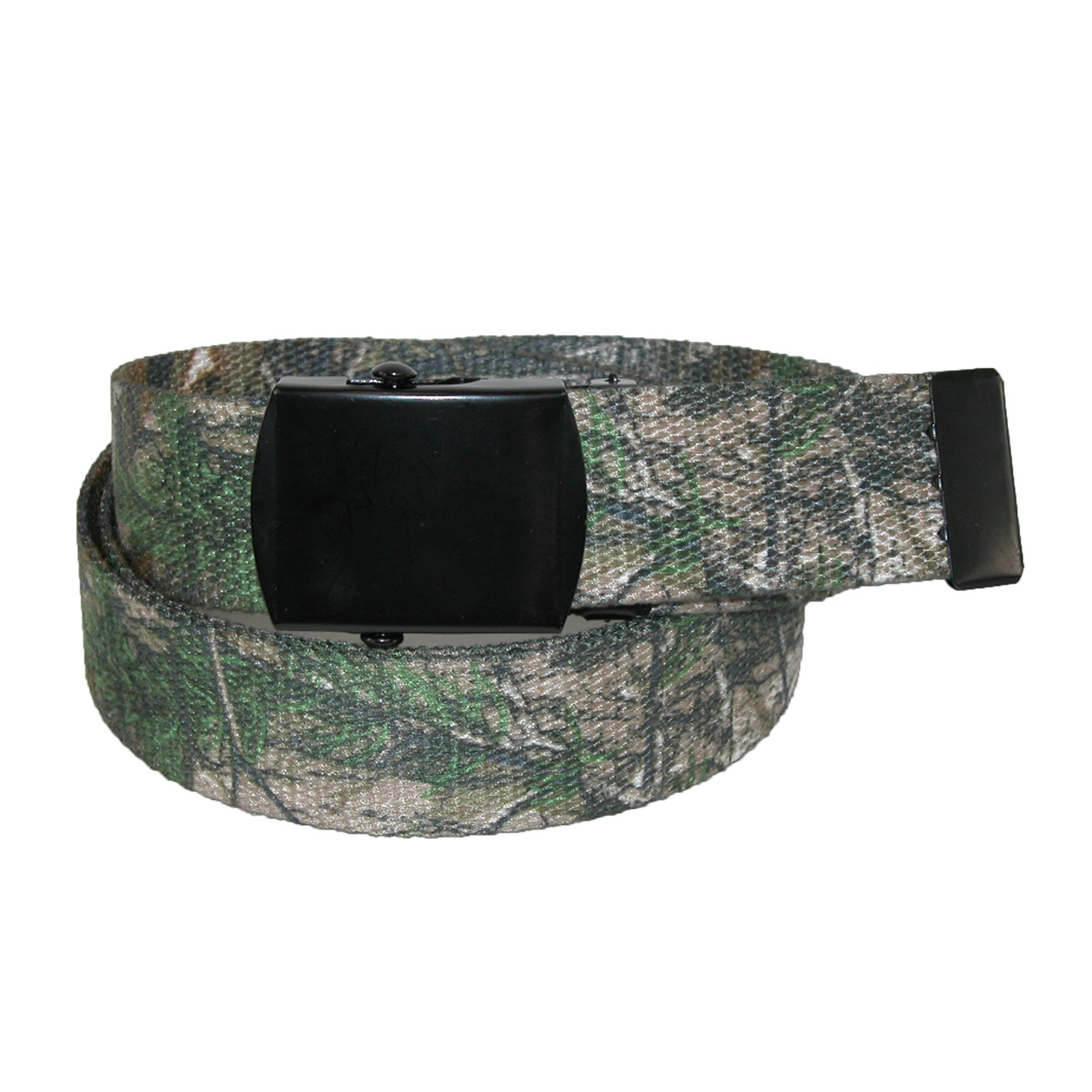 CTM Men's Big & Tall Fabric Adjustable Belt with Realtree Camo Print