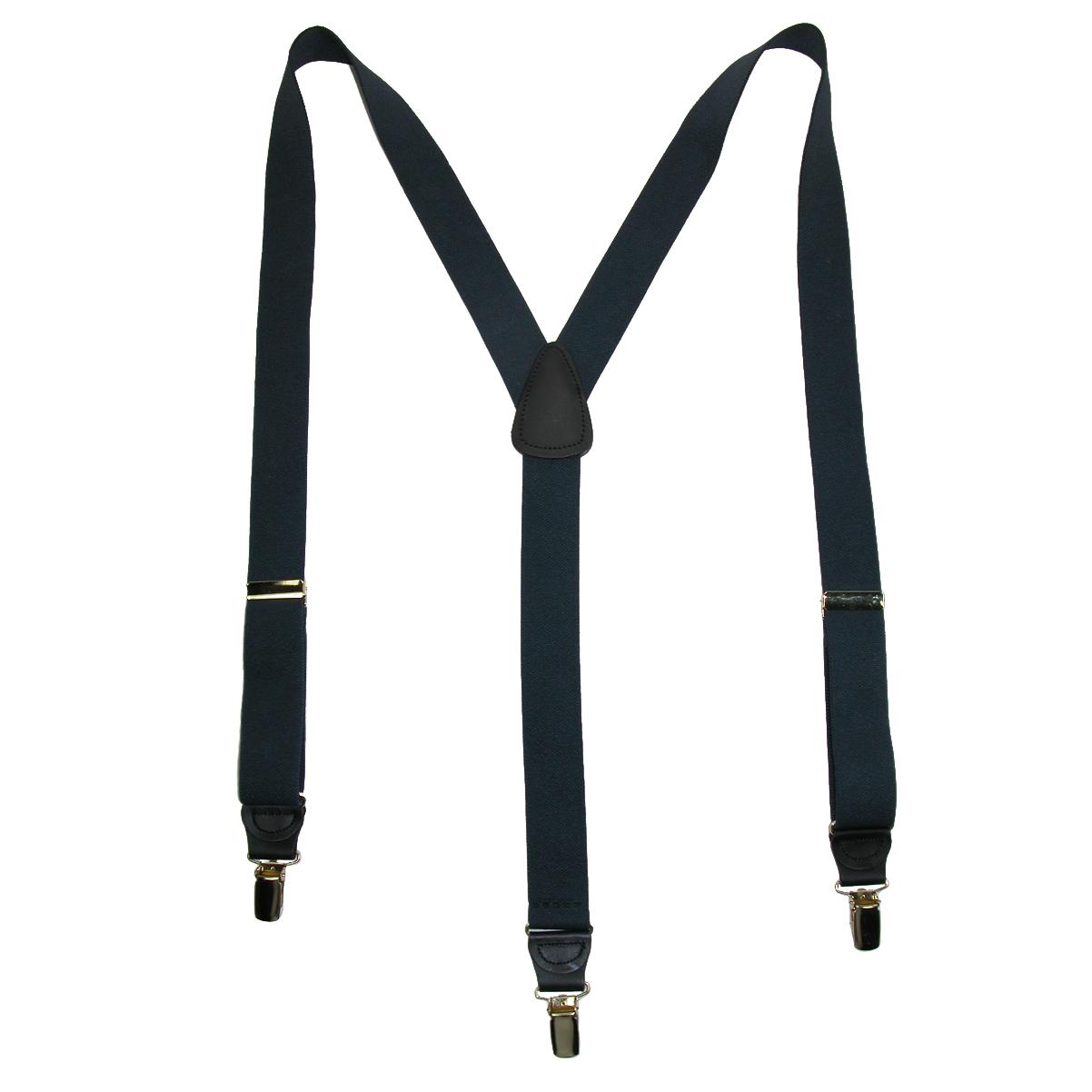 CTM Men's Elastic Clip End Premium Solid Suspenders