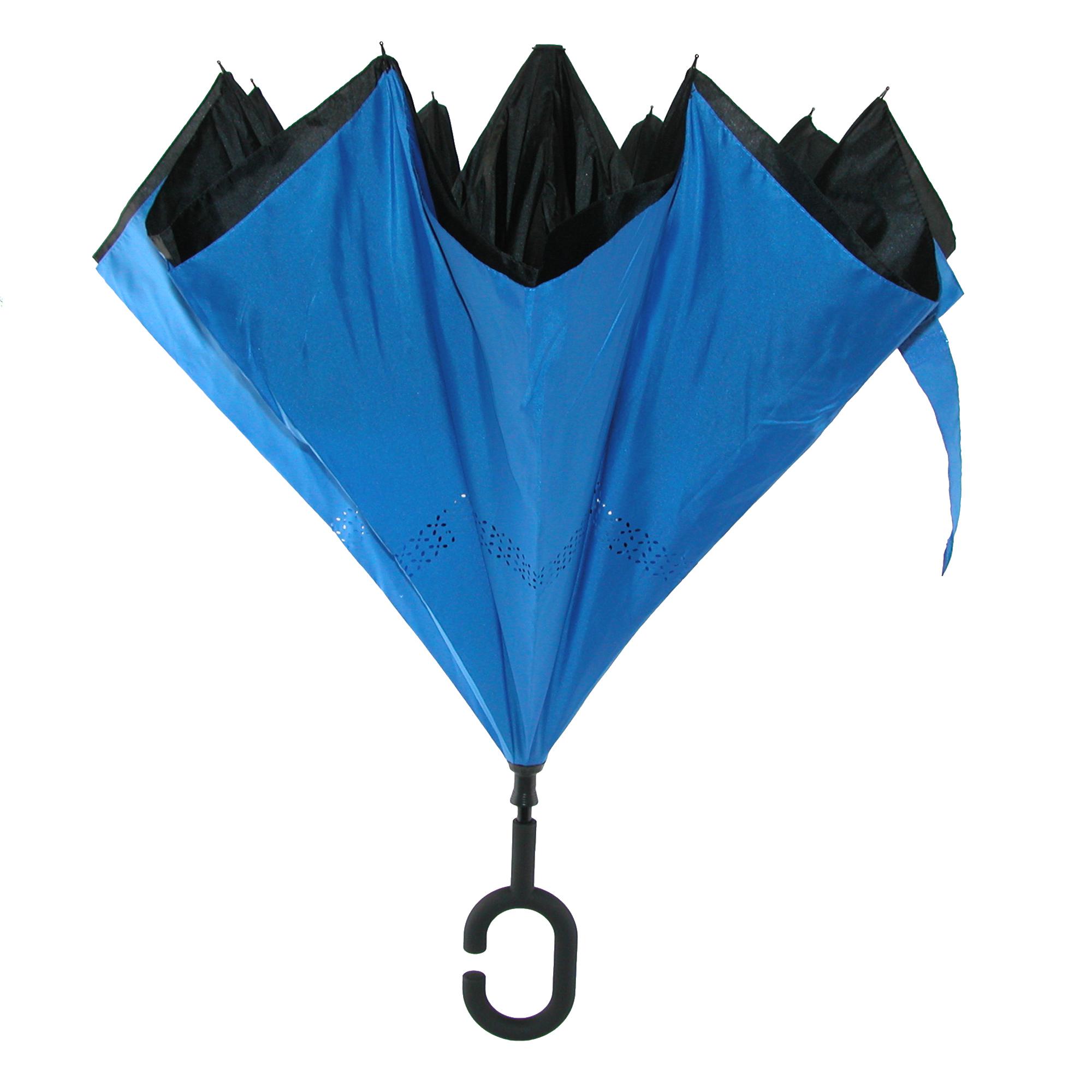 New ShedRain Reverse Closing UnbelievaBrella Stick Umbrella