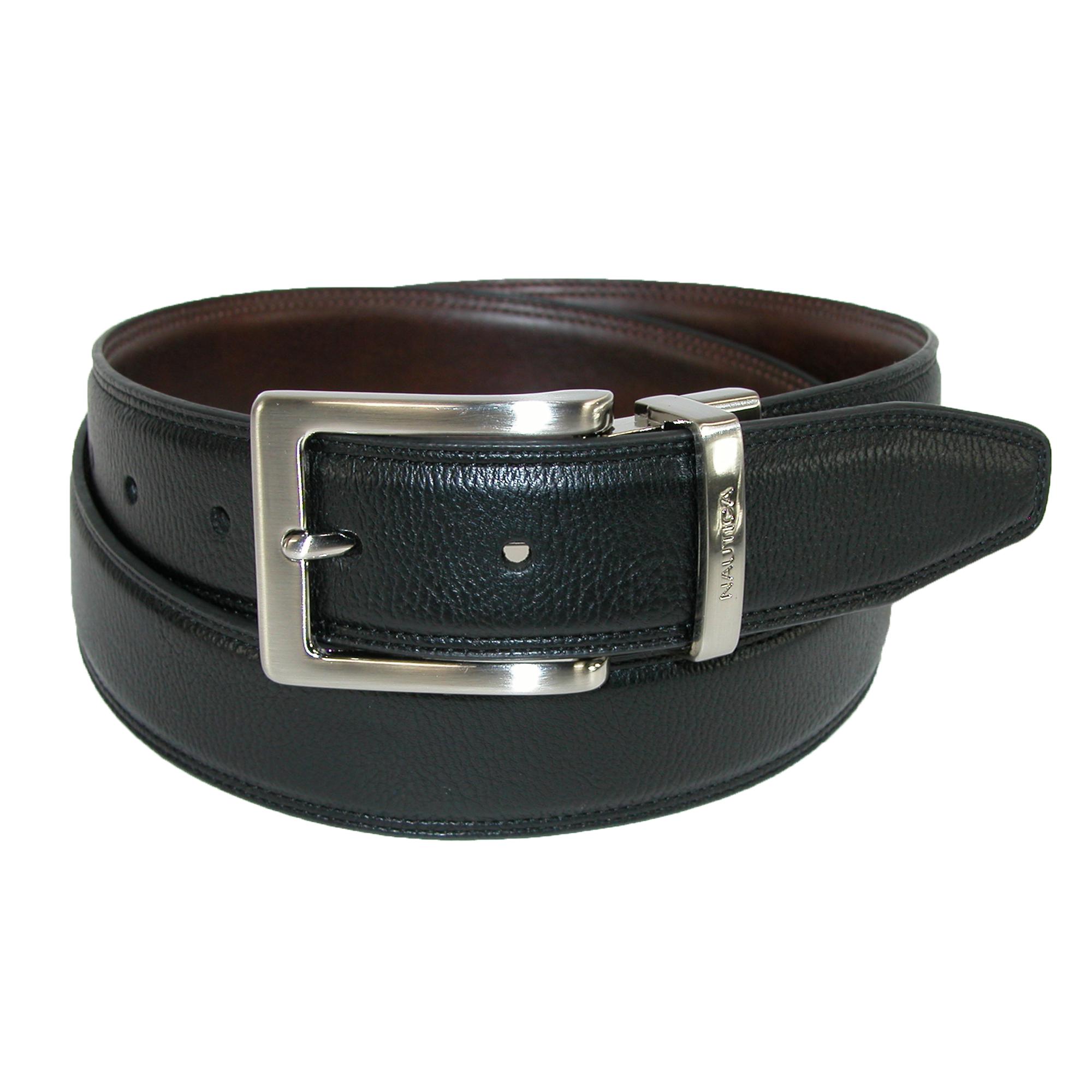Nautica Men's Reversible Feather Edge Padded Belt