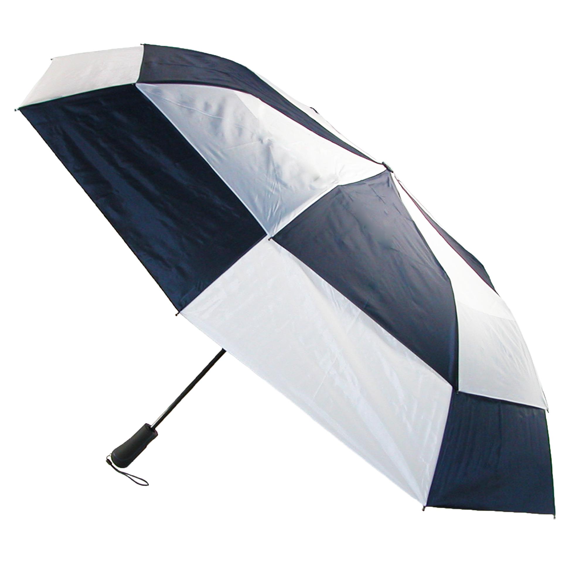 New Totes Men's Auto Open Vented Split Panel Canopy Compact Umbrella eBay