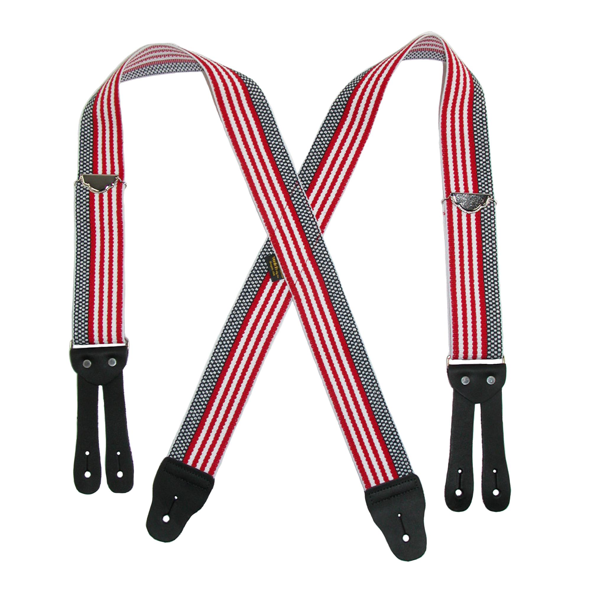 Welch Men's Elastic Button-End American Flag Suspenders (Tall Avail)