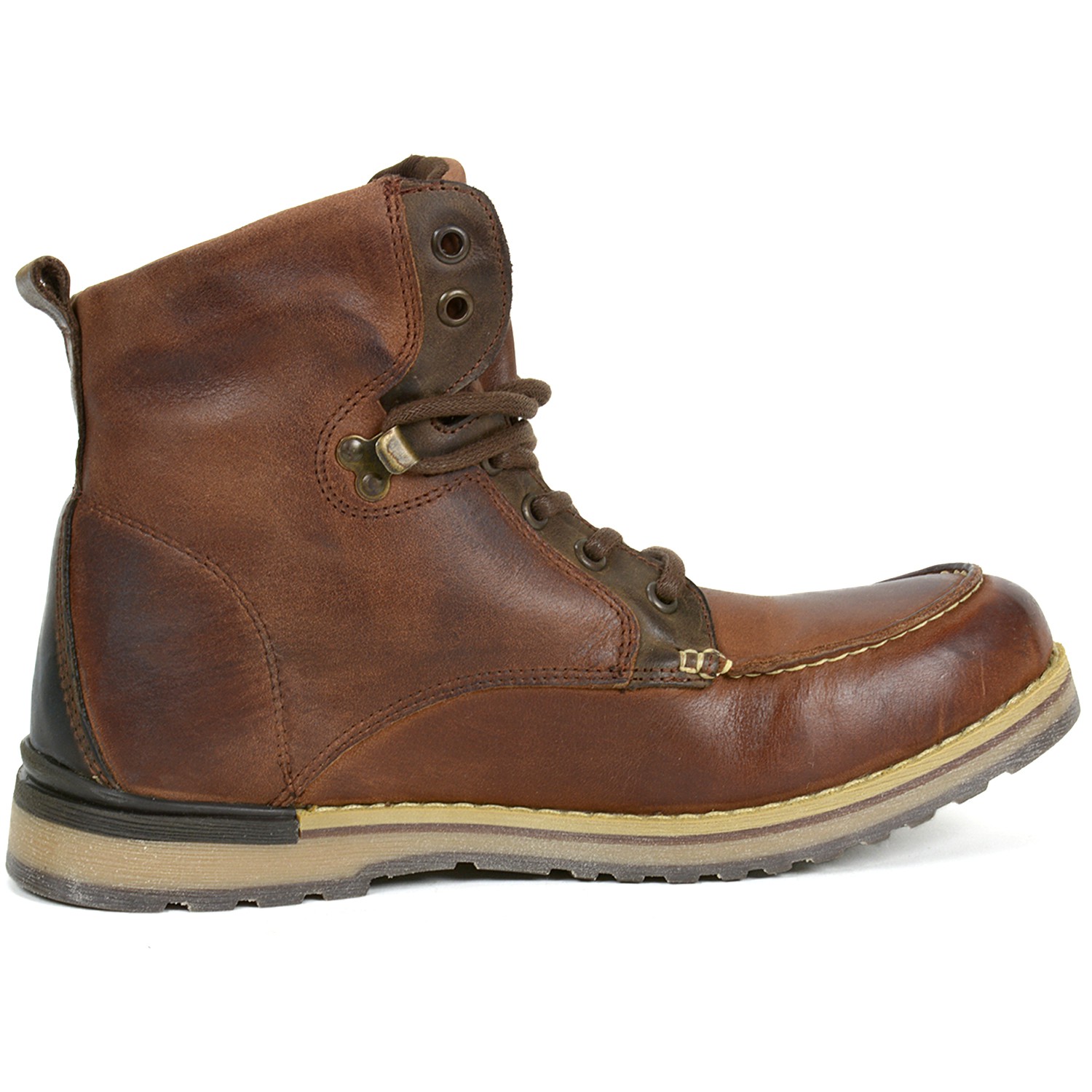 GBX Mens Draft Boots Genuine Leather Moc Toe Ankle High