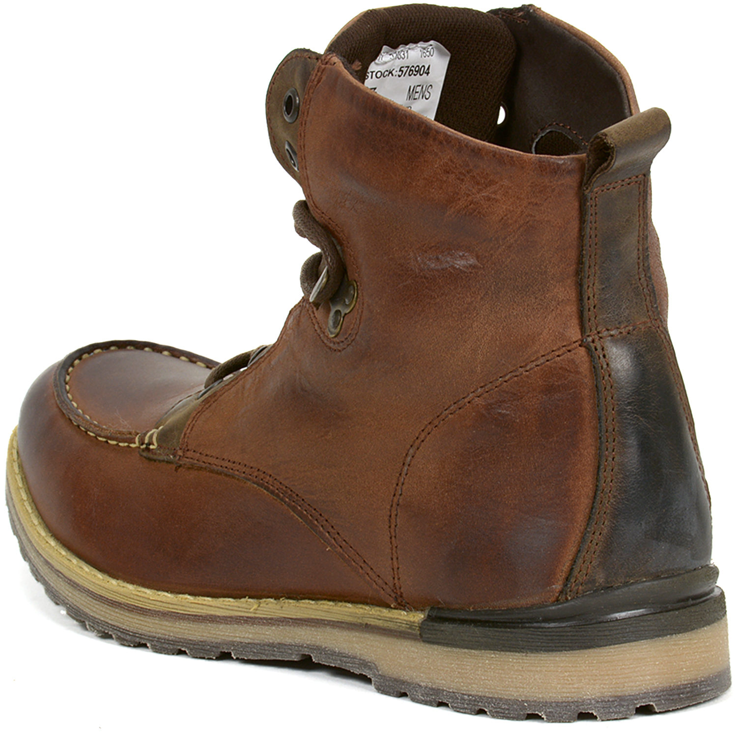 GBX Mens Draft Boots Genuine Leather Moc Toe Ankle High Lace Up Casual Shoes New eBay