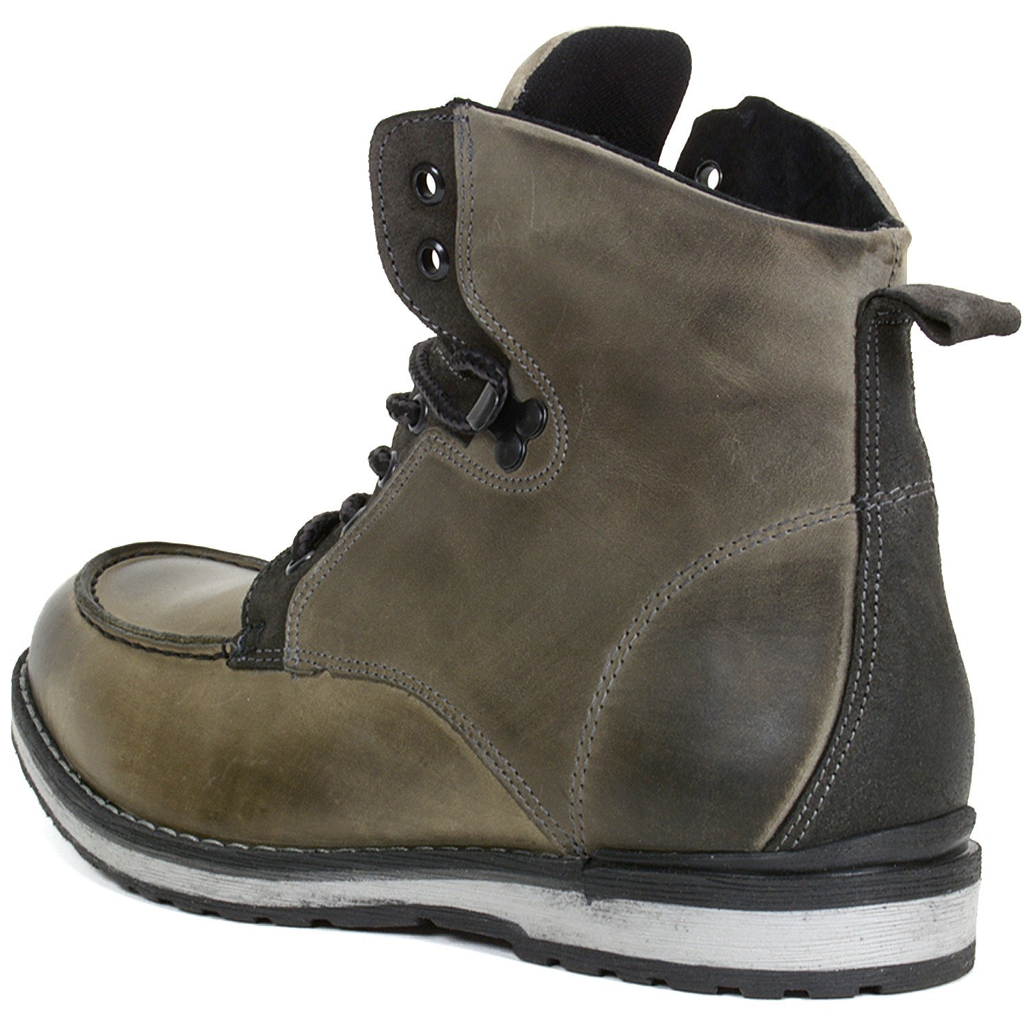 GBX Mens Draft Boots Genuine Leather Moc Toe Ankle High