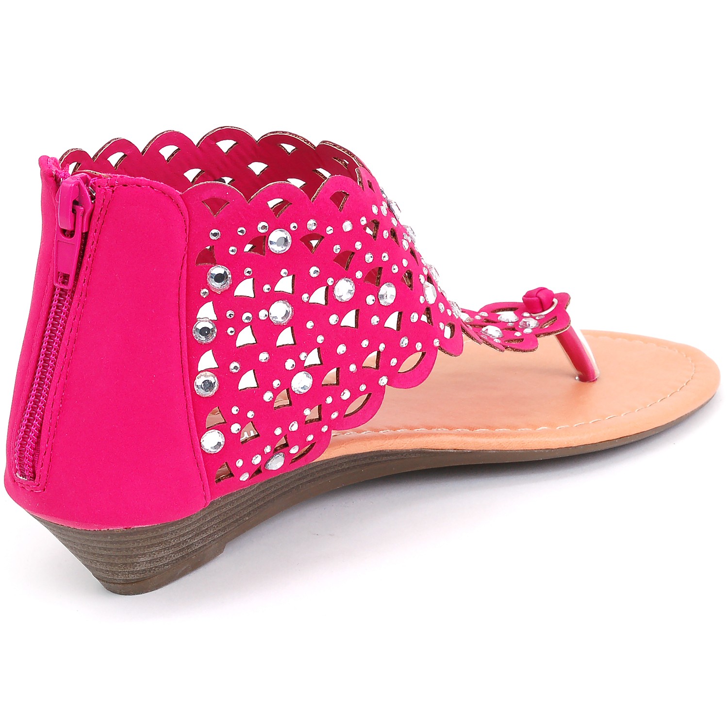 Womens Gladiator Sandals Wedge Heel Thongs Dressy Ankle Wrap Shoes W