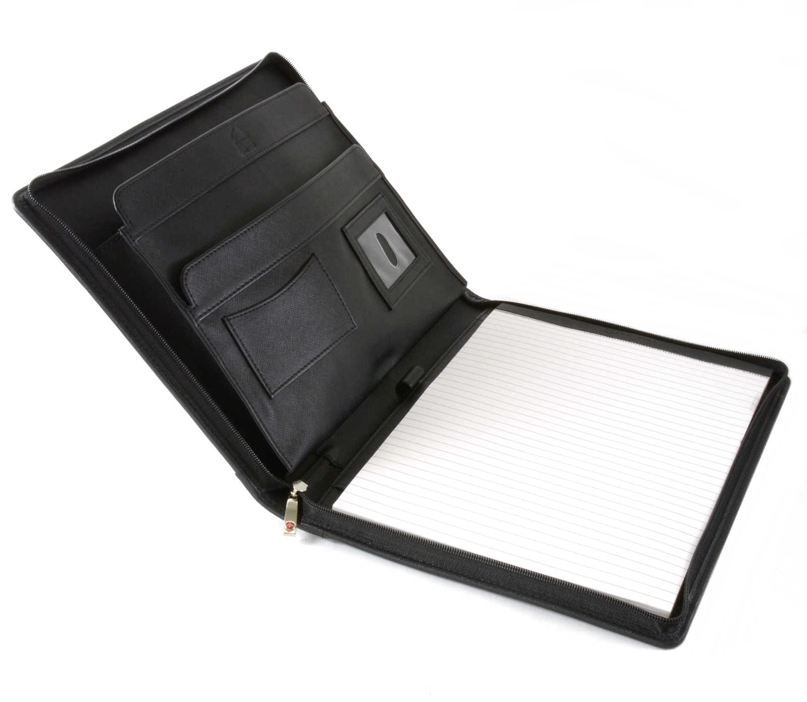 Alpine Swiss Leather Zippered Writing Pad Portfolio Business Briefcase Organizer eBay